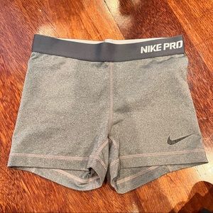 nike pro grey shorts